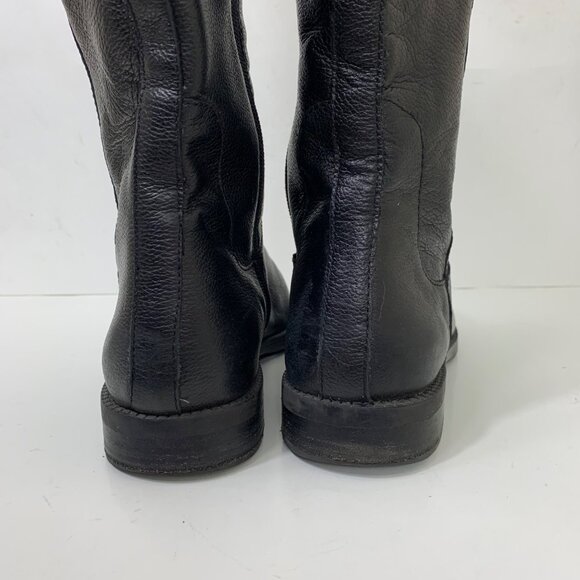 Franco Sarto Castor Leather Knee High Festival Boho Boots Black Size 8.5 - Picture 5 of 7